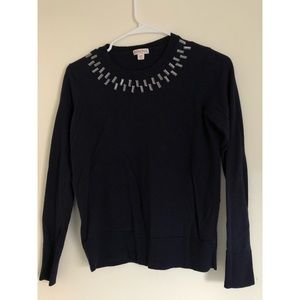Embellished Navy Sweater